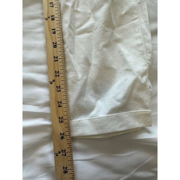 J.Crew Factory Linen Cotton Blend Minimalist Preppy Drawstring Pant White 10 - Picture 8 of 10
